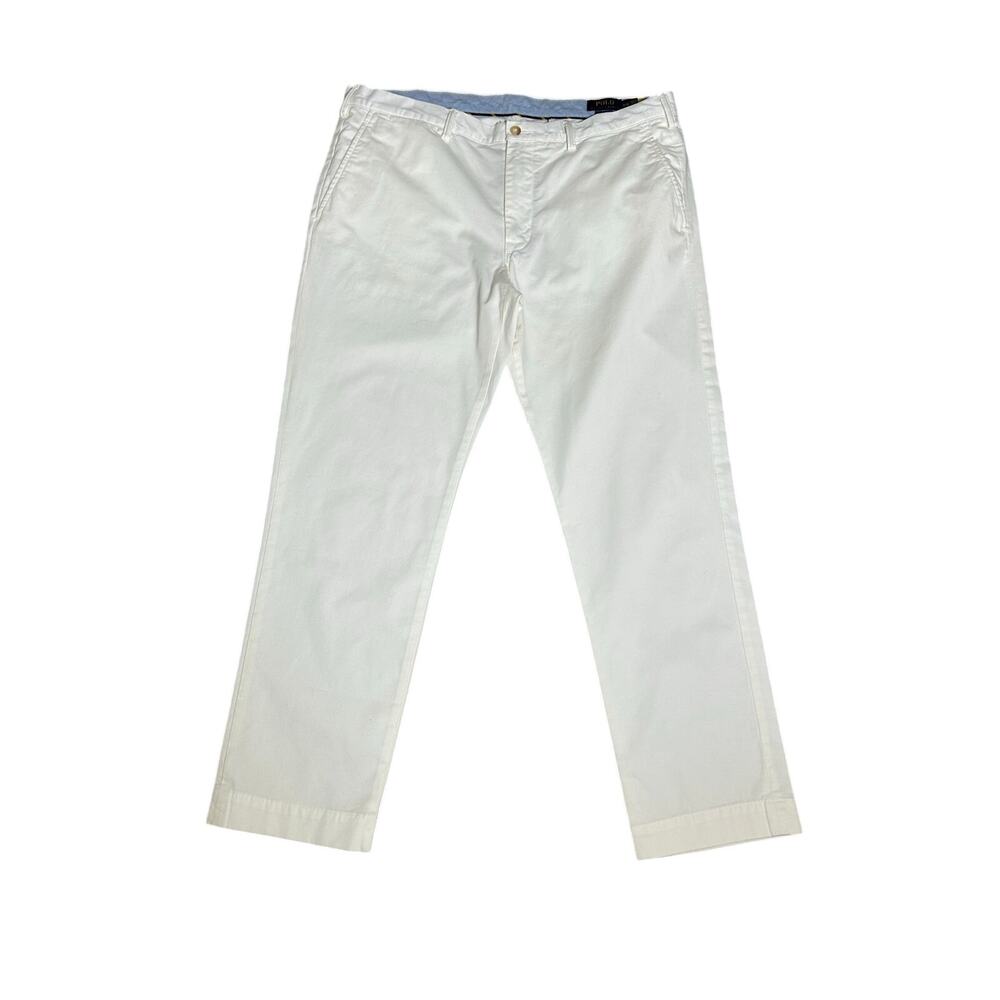 Polo Ralph Lauren men's Bedford cotton white sim‎ stretch chino pants  38 x 30